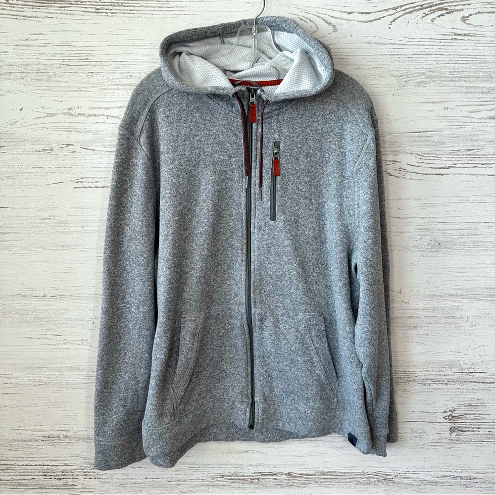 L.L. BEAN Men’s Knit Full Zip Heather Gray Hoodie Sweatshirt Slightly Fitted XL